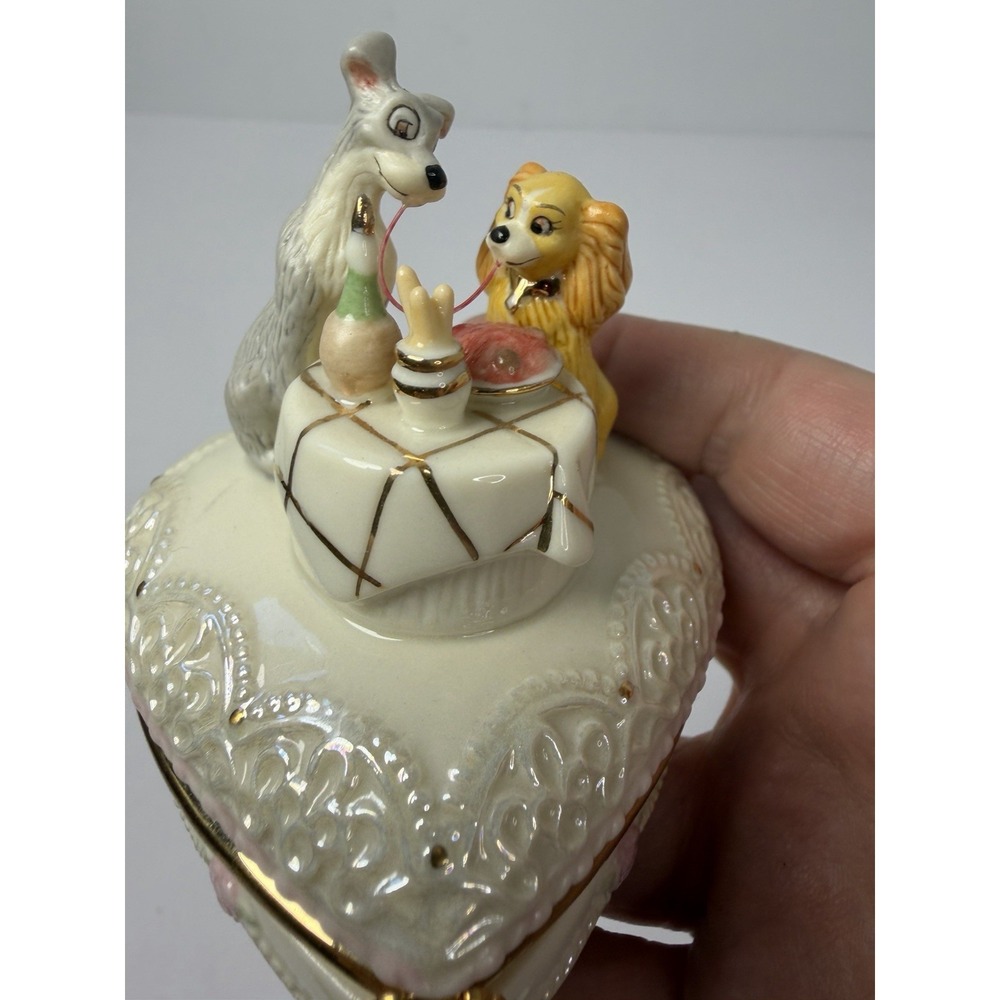 Lenox Disney US Postal Service Lady and Tramp Romance Treasure Trinket Box - Picture 2 of 8